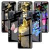 Butterfly Tempered Glass Phone Case Cover Coque For Iphone Xiaomi Mi Samsung Galaxy Redmi Note A S 11 12 13 14 15 22 23 24 5G Pro Plus Max Fe Ultra