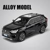 1/22 Toyota RAV4 SUV Alloy Diecast Model Car Toy 6 Doors Can Be Opened Pull Back Sound and Light Vehicle Toys Collectibles Gifts