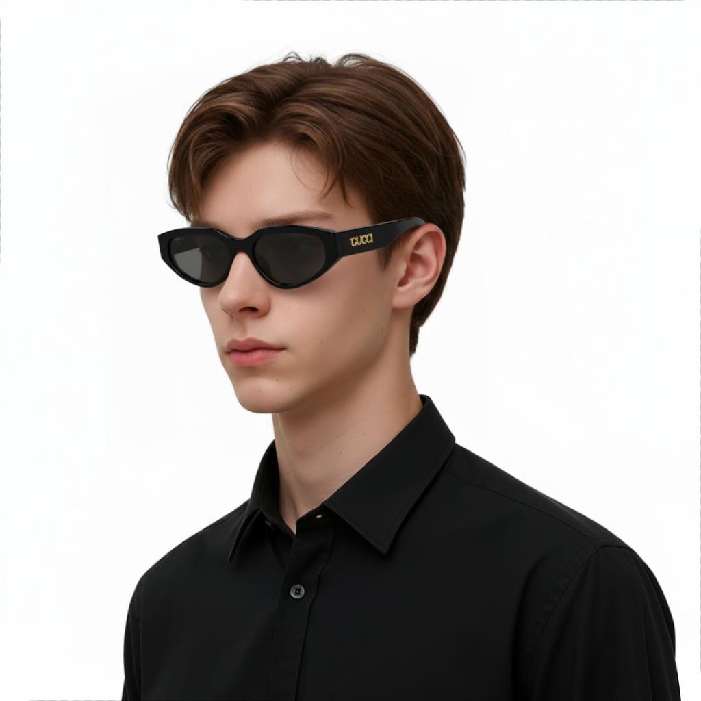 Gucci Cat Eye Original Design Sunglasses Unisex sunglasses Black GG1845SA001