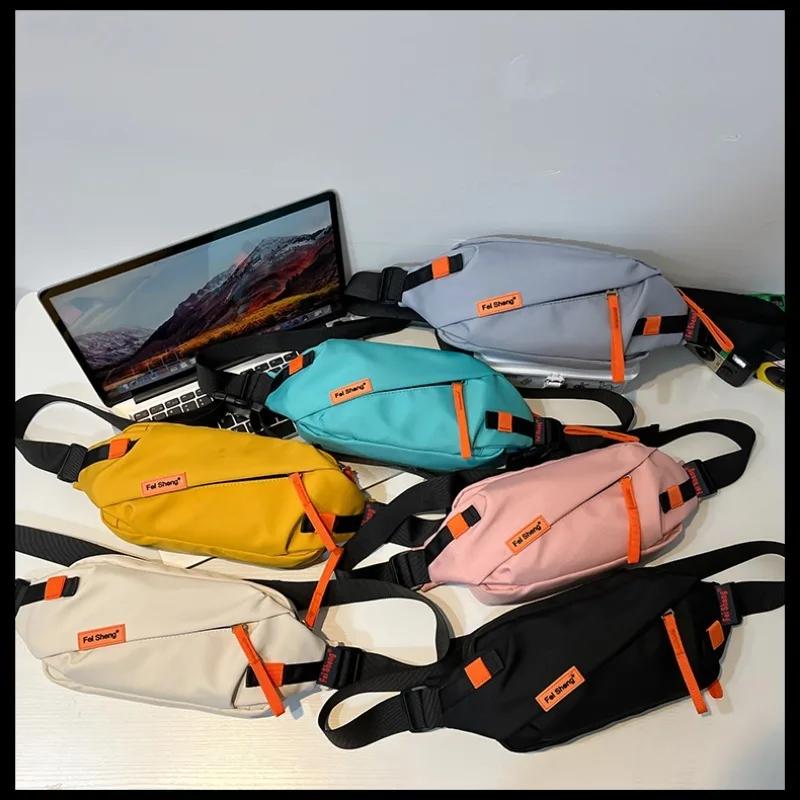 Сумка на пояс из нейлона с застежкой-молнией для женщин, контрастные цвета, повседневные сумки для женщин, высококачественные модные новые сумки