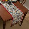 American Retro Jacquard Magpie Flower Tassel Table Runner/Bed End Polyester