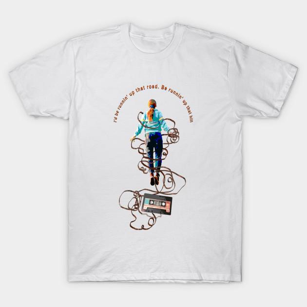 Asian Size Men Print T-shirt I'D Be Running Up That Hill - Max - Stranger Things No-Cut Heat Transfer Print Cotton Tshirt