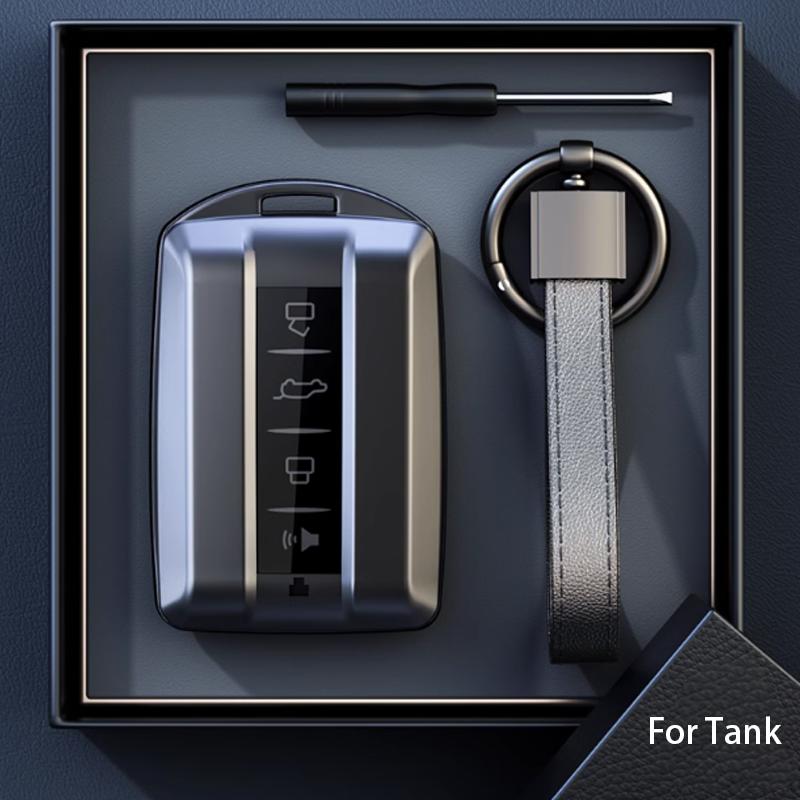 Титаново-серый Для Great Wall Gwm Wey Tank 300 400 500 700 Tank300 Умный Чехол для Брелока Автомобильного Ключа Держатель Брелока Аксессуары