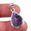 Natural Charoite Gemstone Handmade 925 Solid Sterling Silver Pendant 1.25'' K2c07