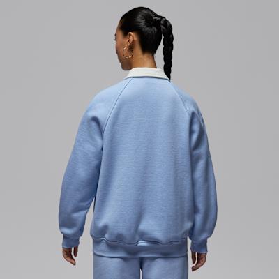 Women's Jordan Sweatshirts Women's Blue/White Lapel Moderate Regular