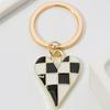 Cute Enamel Keychain Colorful Heart key Ring Love Key Chains For Women Men Handbag Accessories Car Key DIY Handmade Zircon Gift