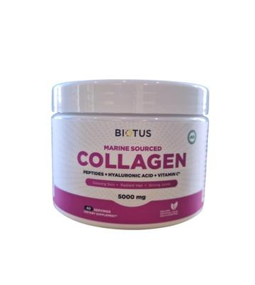 Biotus - Морской коллагеновый пептид + гиалуроновая кислота + витамин С, 5000 мг, 206 г