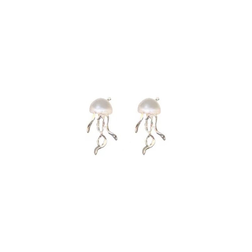 Jewelry Y2K Jellyfish Stud Earrings Women Crystal Necklace Transparent Pendant Korean Style Choker