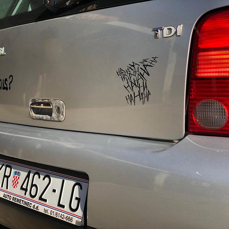 Хахаха Джокер автомобильные наклейки царапины, чтобы заблокировать личность креативные наклейки на бампер автомобильное стекло