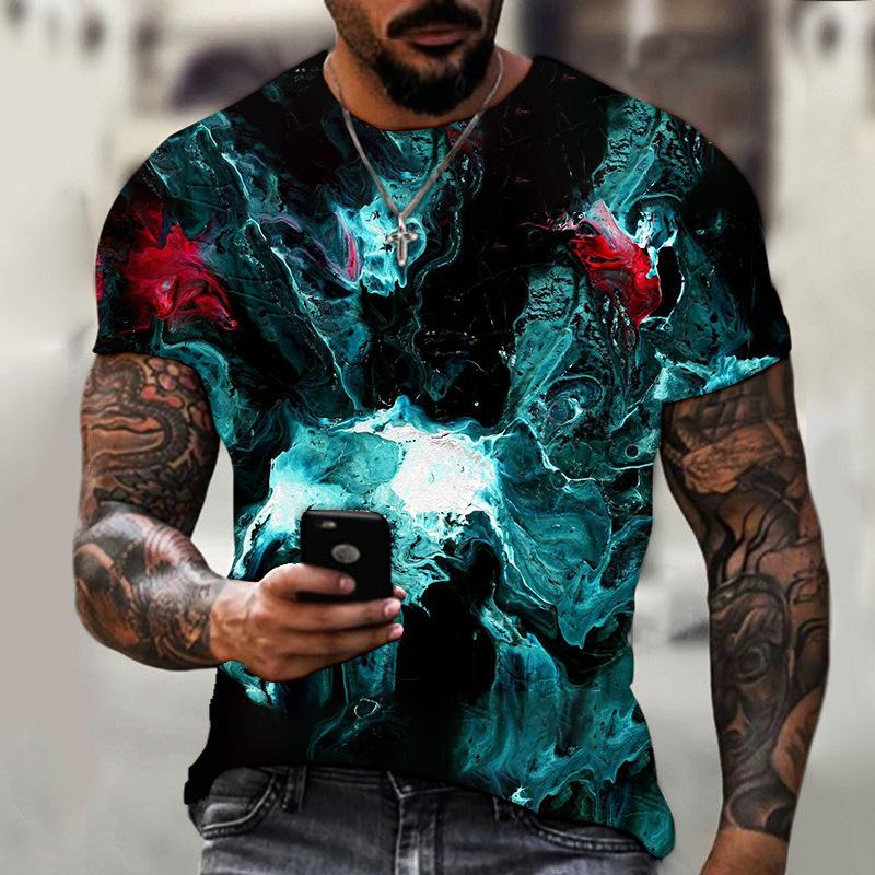 3D цифровая печать Faucet Series Printed Summer Casual Round Neck Youth Football