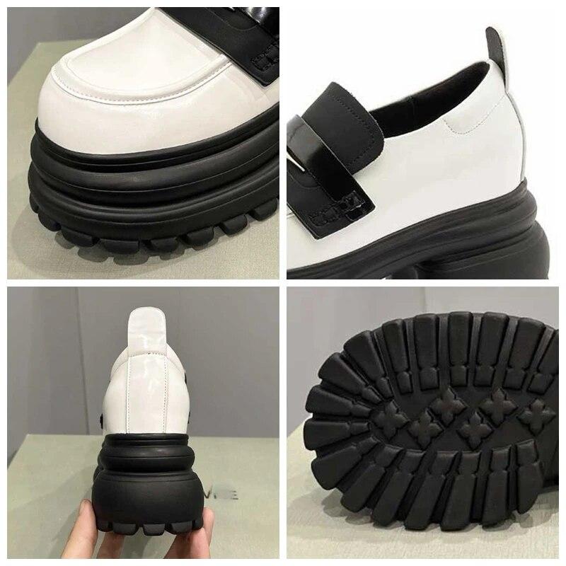 Fujin Женские кроссовки на танкетке из лакированной кожи из искусственной кожи 8 см, весенне-осенние женские туфли-лодочки на массивном каблуке, плюшевые ботинки, туфли Мэри Джейн