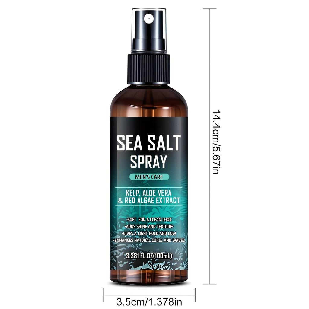 Men's Sea Salt Spray - Gently Nourishes and Moisturizes Hair, Enhancing Natural Curls and Waves,Promoting Shine and Texture - Non-stick Hair and Beard