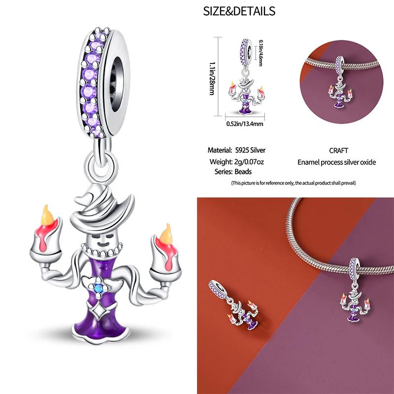 Новый Медный Хэллоуин Ведьма Скелет Летучая мышь Шарм Цепь Из Бусин Подходит Оригинальный Браслет DIY Женские Украшения