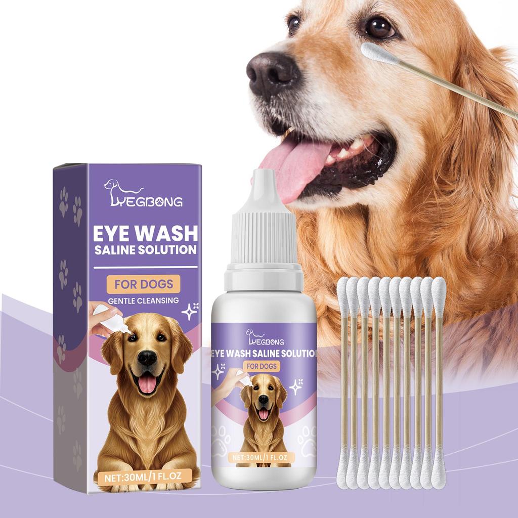 YEGBONG Собачий солевой очиститель для глаз для собак Очистка слезных пятен и успокоение для обоих глаз Наружное применение
