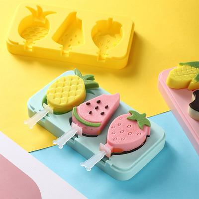 Форма для мороженого из утолщенного силикона, пищевая, с крышкой, коробка для самодельных мультяшных форм для мороженого для домашнего использования.