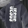 Autumn and Winter New Men's and Women's Hooded Sweatshirt, JESUS Letter Printed Daily Fashion, Casual and Comfortable