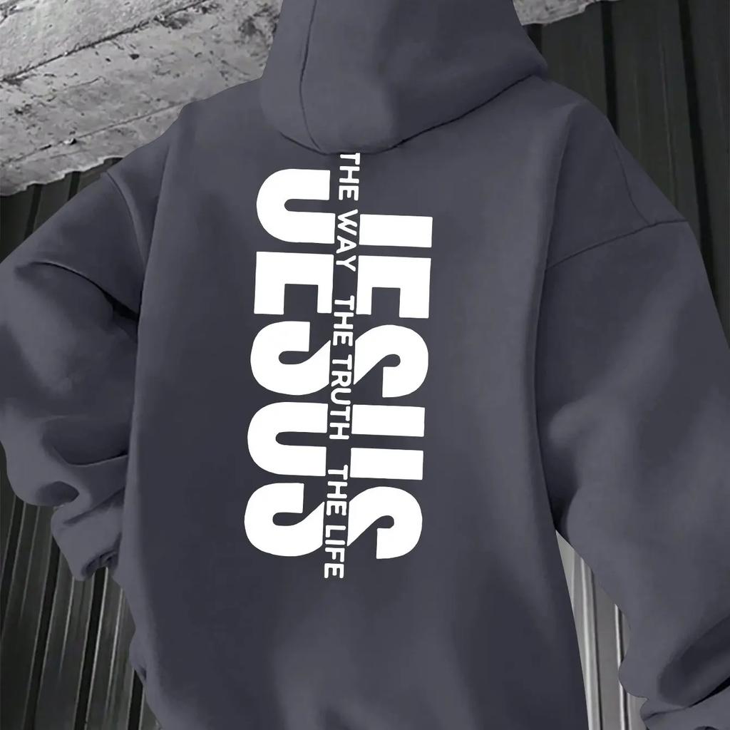 Autumn and Winter New Men's and Women's Hooded Sweatshirt, JESUS Letter Printed Daily Fashion, Casual and Comfortable