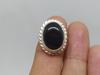 Кольцо с черным ониксом, дизайнерское кольцо ручной работы, эффектное кольцо, кольцо в стиле бохо, кольцо из стерлингового серебра, кольцо с безелем, серебро 925 пробы