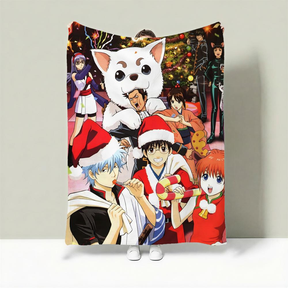 Anime G-Gintama Throw Lightweight 240g Flannel Blanket Soft Skin-friendly for Summer Cooling