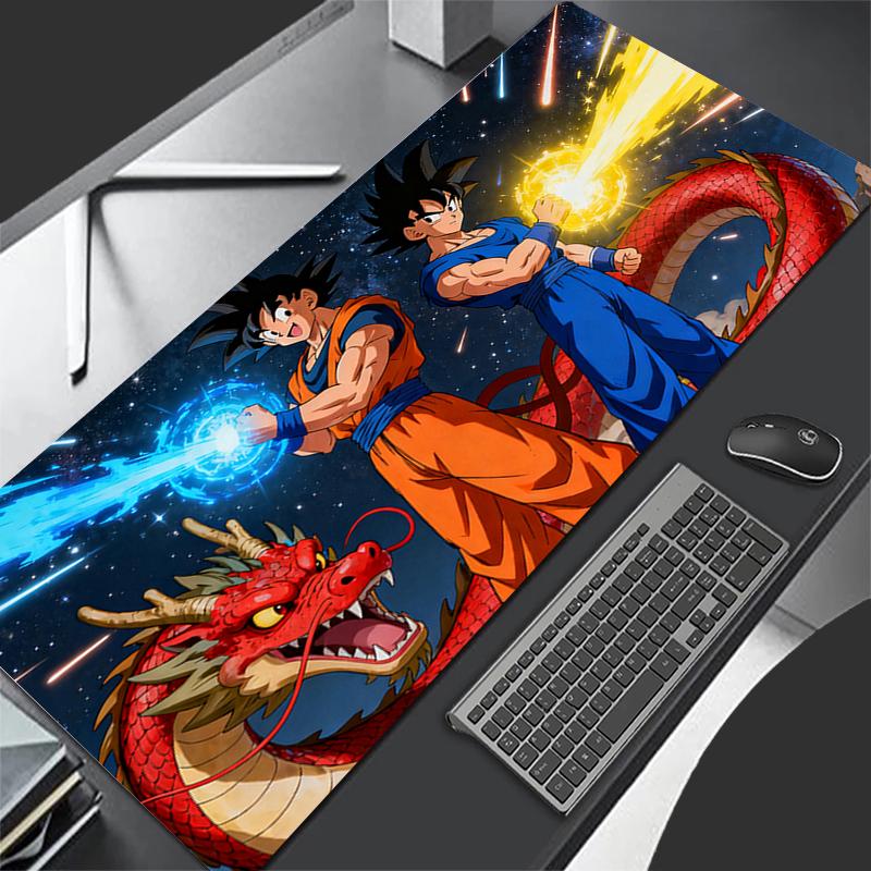 Gaming Mouse Pad HD Computer Office PC Red Dragon Game Ball Goku Mousepad Rubber Antislip Long Keyboard Pad Extended Desk Mats