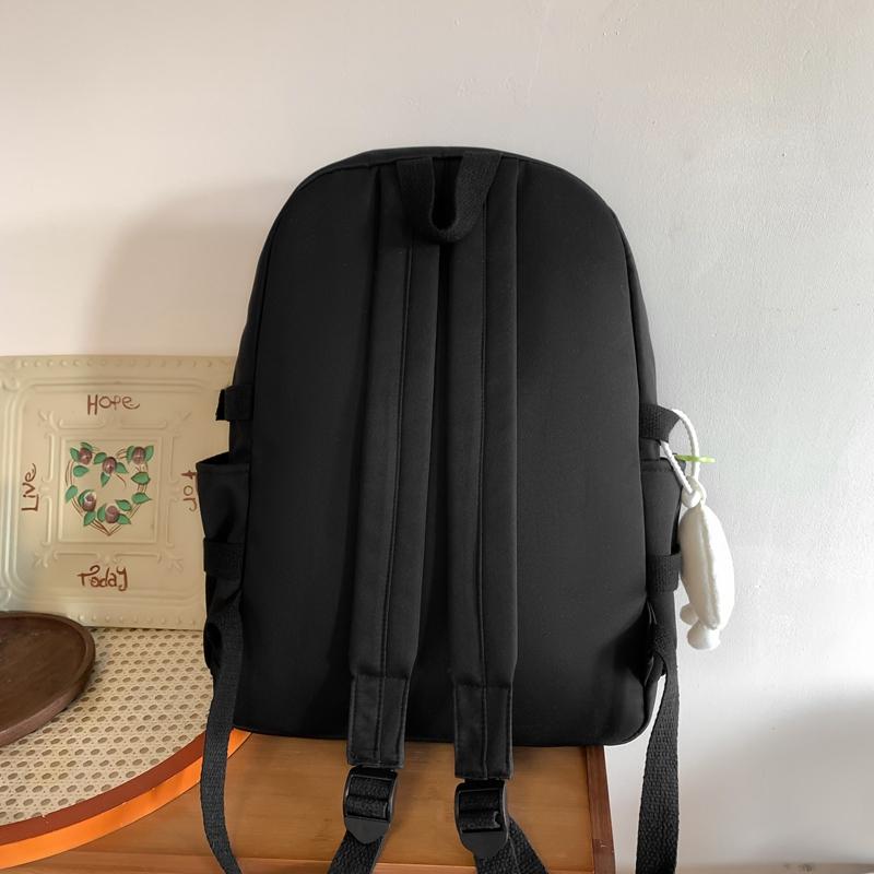 Girls Solid Color Schoolbag Female High School Students Large Capacity Backpack