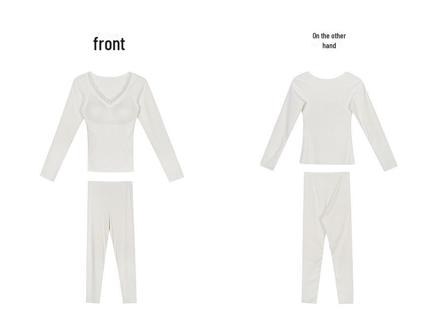 Женский бесшовный термокомплект из смеси шерсти: Теплый осенне-зимний базовый слой с утепленным верхом