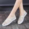 Mesh Breathable Shoes for Women Round Toe Woman Footwear Slip On Summer Flat 39 Aesthetic Comfortable and Elegant Cotton New In