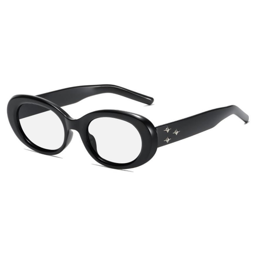 Korean GM Spicy Girl Retro Oval Sunglasses - High-End Three Stars Style