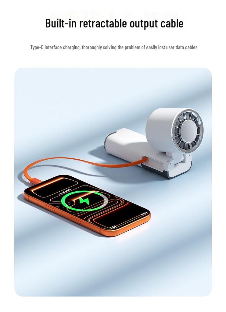 2026 Portable High-Speed Fan with Power Bank & Digital Display - Handheld Cooling with Adjustable Speeds