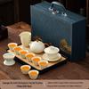 Chaxun Ru Kiln Dragon Egg Tea Set with Blue Case