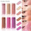 YOUNG VISION 1PCS Heart Blush Cream Contouring Stick Face Modifier Mousse Blush Lipstick 2-in-1