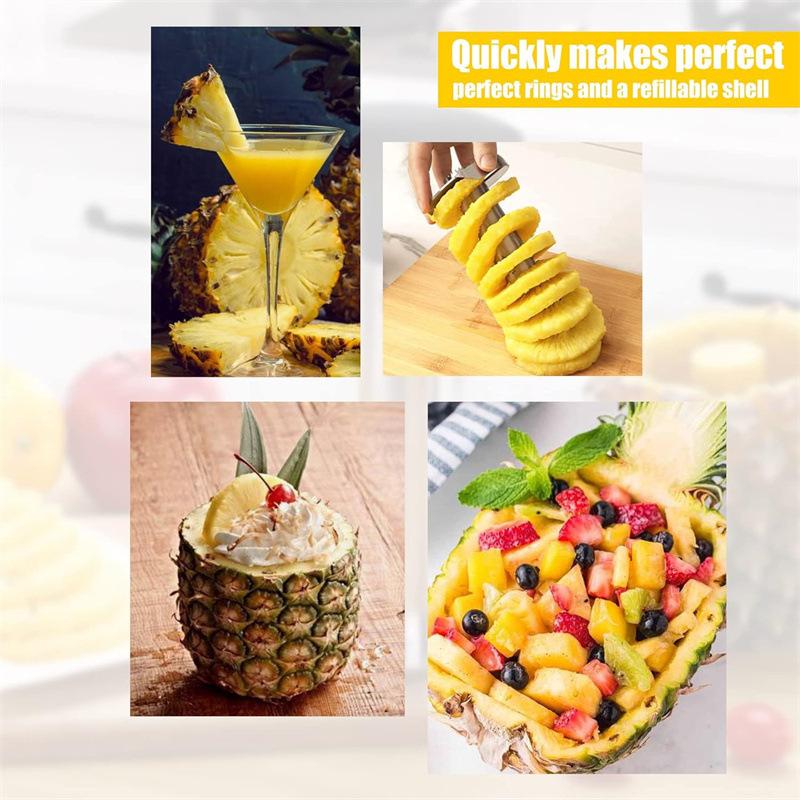 Stainless Steel Pineapple Corer Slicer Non Slip Handle Fast Cutting For Home Kitchen Fruit Salad Daily Use