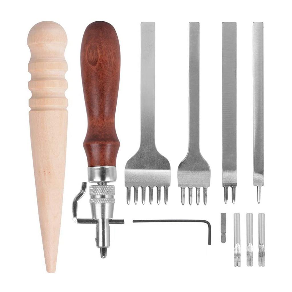 Leather Working Tool Leather Craft Tool Set Leather Edges Polisher Leather Groover for DIY Leather Hand Stitching Sewing