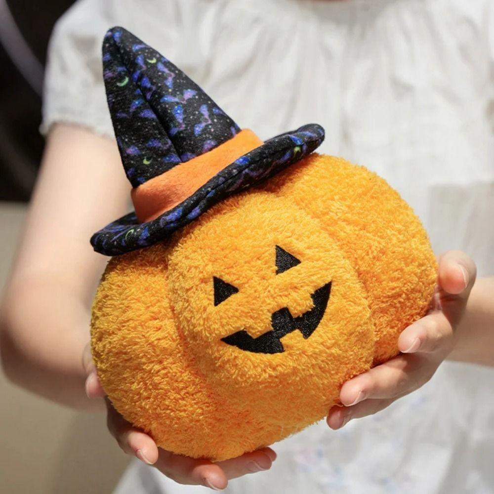 Cartoon Pumpkin Throw Pillow Funny Pumpkin Plush Toy Halloween Pumpkin Demon Doll Ghost Festival
