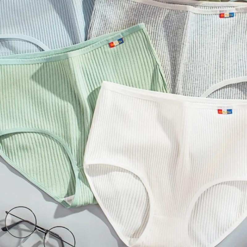 Cotton Panties For Women's Underwear Plus Size Solid Color Briefs High Waist Seamless Underpants Female Lingerie