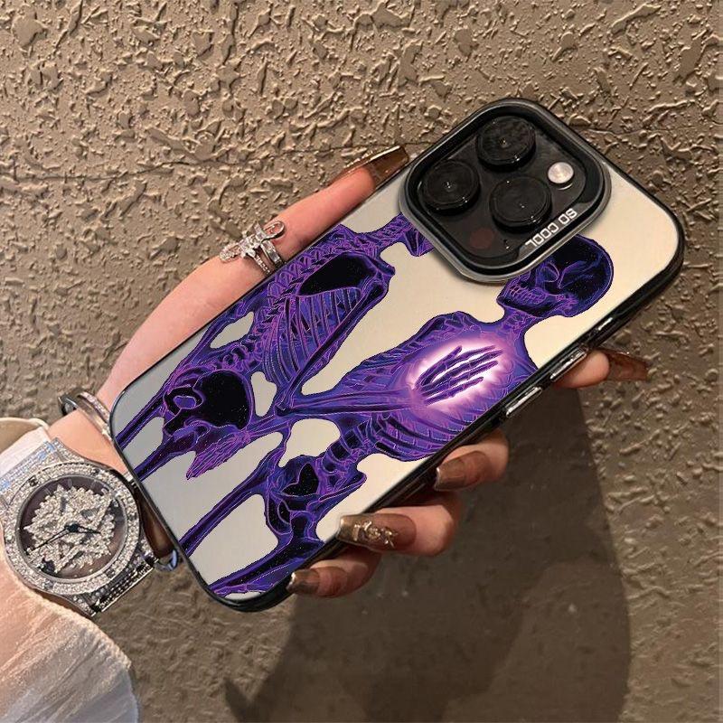Фиолетовый Форм Телефон Про Макс Прозрачный Чехол для iPhone 16 16E 15 14 13 12 11 Чехол Funda