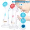 3 In 1 Electric Cleansing Brush Ultrasonic Facial Cleaner Face Massagers Sonic Rotating Cleansing Brush Face Deep Cleansing Tool