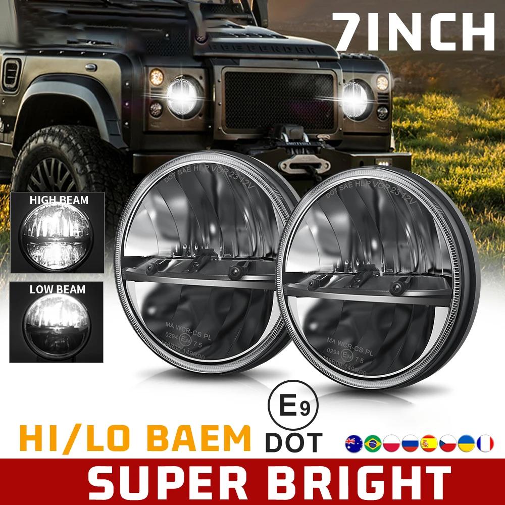 7-дюймовая светодиодная фара H4 с ближним и дальним светом для мотоцикла 4x4 Jeep Wrangler TJ JK LJ CJ Land Rover Defender Hummer 12V 24V 1/2 шт.