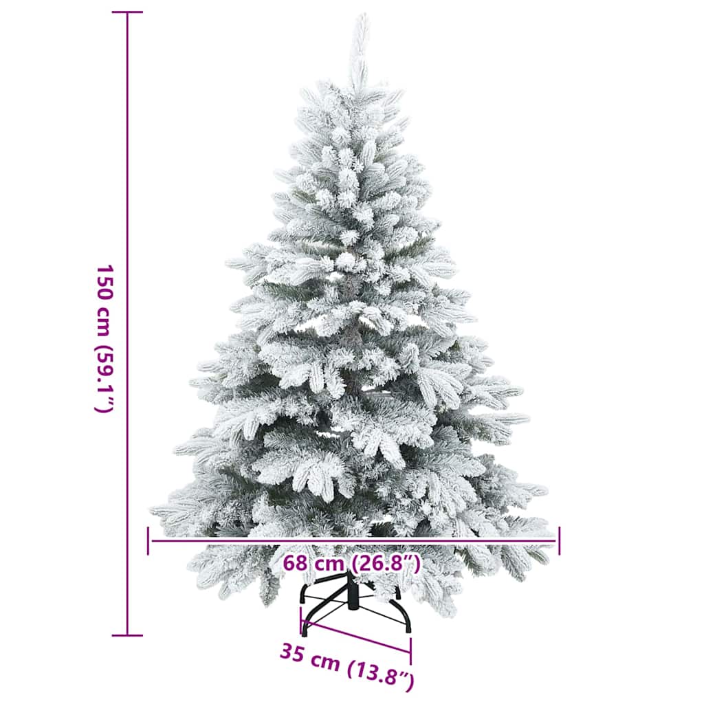 Artificial Christmas Tree with 150 Warm White LEDs 150 cm PE and PVC