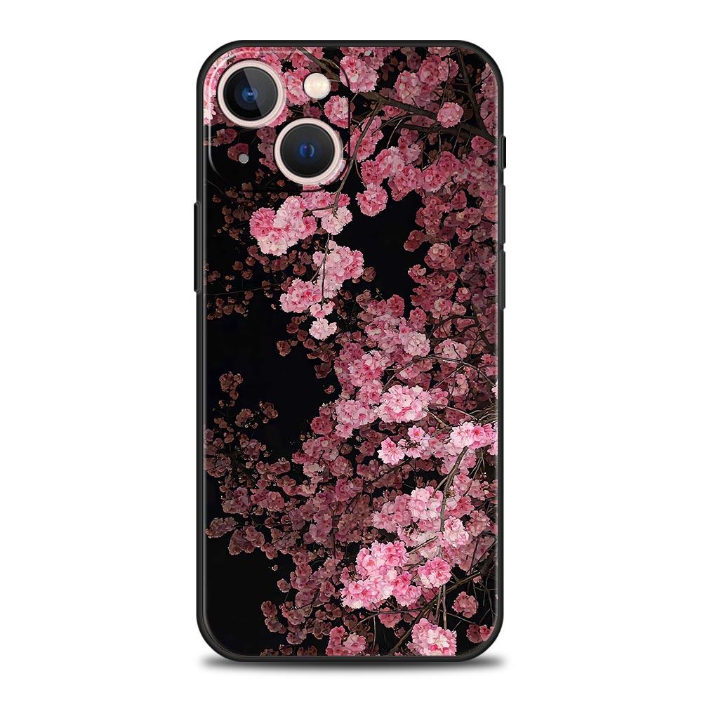 Чехол для телефона 'Цветочное море Розовый Вишневый Цвет' Для iPhone 17 Air 16 Plus 13 15 14 12 11 Pro MAX 7 8 SE Мягкий ТПУ Ударопрочный Чехол