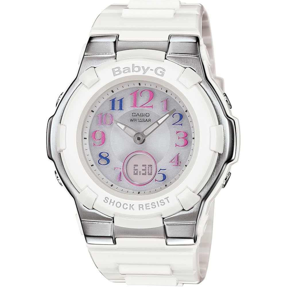 Casio Baby-G Женские часы BGA-1100GR-7BJF с солнечной батареей и радиоконтролем, белые
