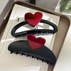 Korean Red Heart Hair Claw Clips Hair Claw Clips Elegant Plastic Large Shark Claw Hairpins Headwear Hair Accessories