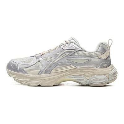 Li Ning Boom Амортизация Поддержка Нескользящие Износостойкие Упругие Низкие Кроссовки для Бега Мужские Серый Серебристый ARXV005-1