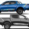 4 шт. наклейки для автомобиля, боковая дверь, задний багажник, 4X4, полосатая графика для Mitsubishi l200 Triton, виниловая наклейка, тюнинг пикапа
