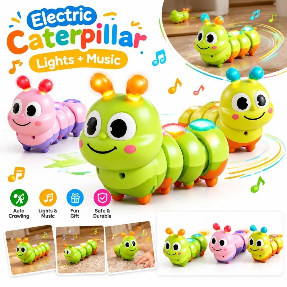 Light and Music Baby Crawling Toy Lightweight Interactive Baby Toy Electric Caterpillar Toy Play