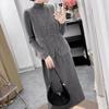 Elegant Women Autumn and Winter New Light Temperament Slimming Vest Two-piece Set Knitted Dress Sweater Suit Trendy