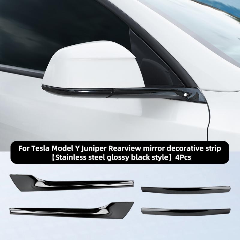 For Tesla Model Y Juniper 2025 2026 Stainless Steel Rearview Mirror Protector Edge Protection Trim Strip Anti-collision