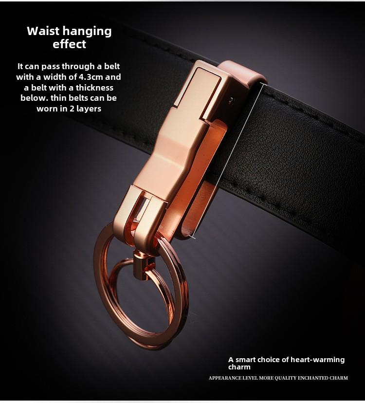 Zhongbang Мужской креативный металлический двойной съемный брелок для ключей от автомобиля с защитой от потери