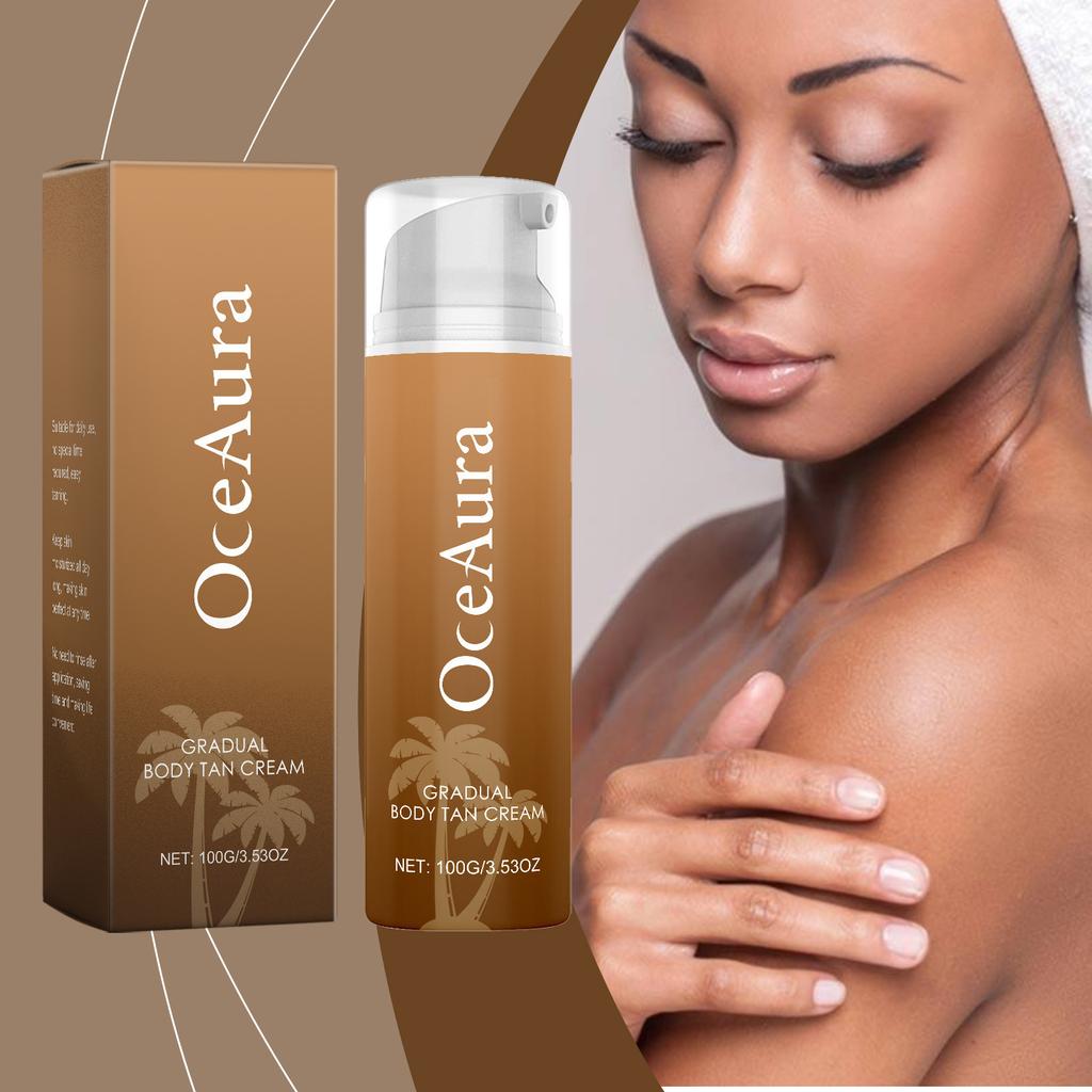 OCEAURA Sunless Tanning Accelerator Body Cream 200ml, Beach Outdoor Sun Tanning Enhancer for Soft Skin Summer