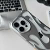 3D Чехол с рисунком пламени для iPhone 16 15 13 12 ProMax 11 14 Plus Модный Полый Тонкий Ударопрочный Защитный Мягкий Чехол